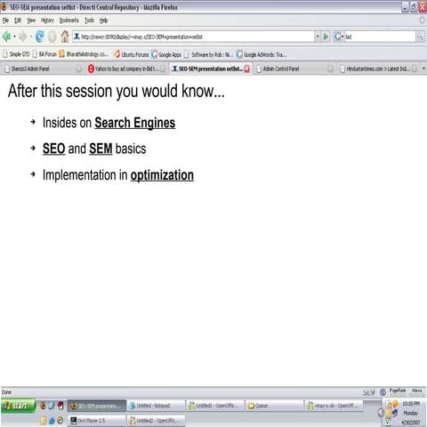 Search engines, SEO and SEM