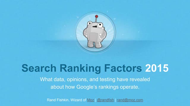 Search Ranking Factors in 2015