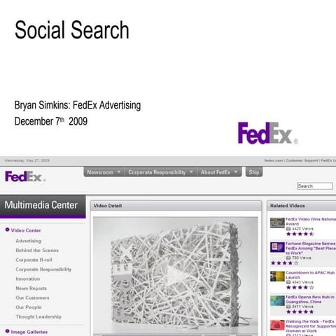 Search And Soical - SES Chicago - Bryan Simkins - FedEx