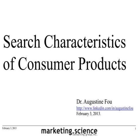Search Characteristics of Mass Consumer Products by Augustine Fou