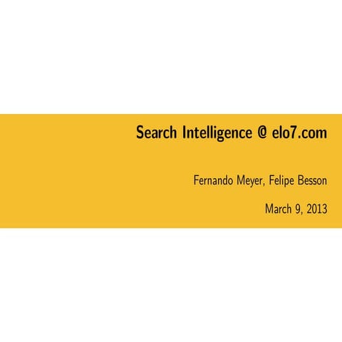 Search Intelligence @elo7.com