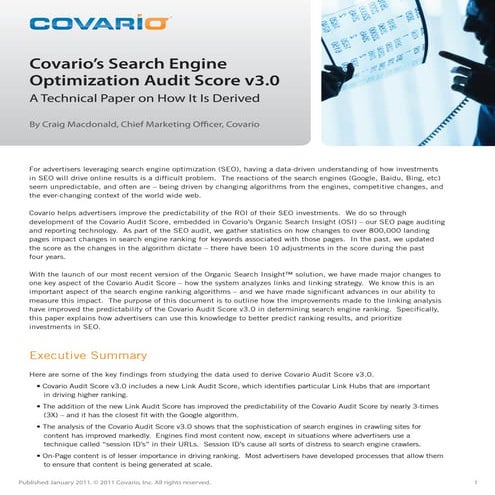 SEO Audit: Search Engine Optimization Audit Score v3.0