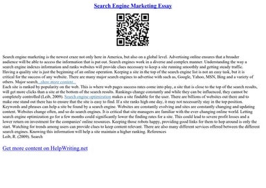 Search Engine Marketing Essay