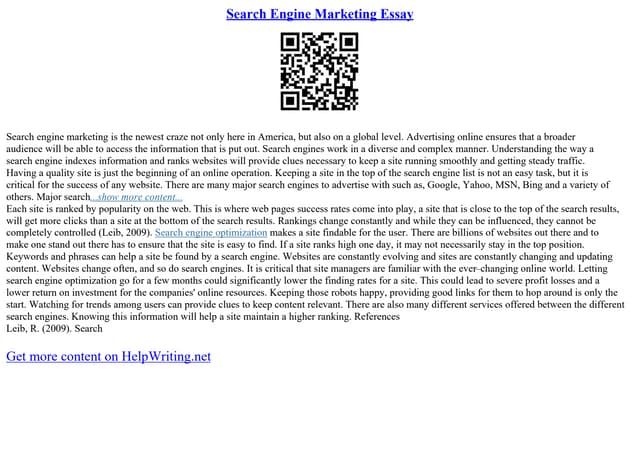 Search Engine Marketing Essay