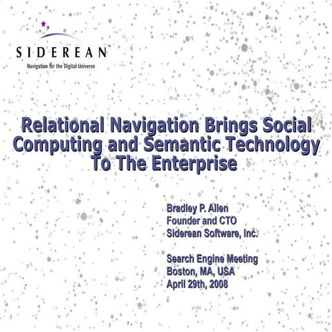Relational Navigation Brings Social Computing and Semantic Technology Computi...