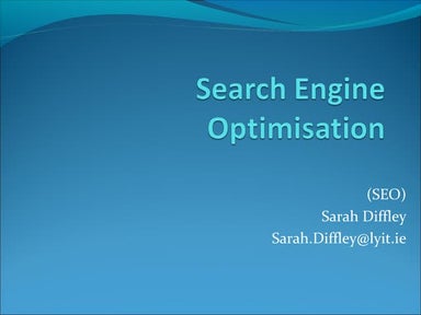 Search engine optimisation