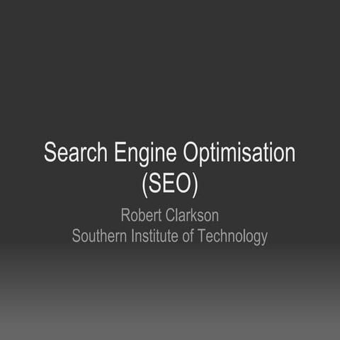 Search engine optimisation