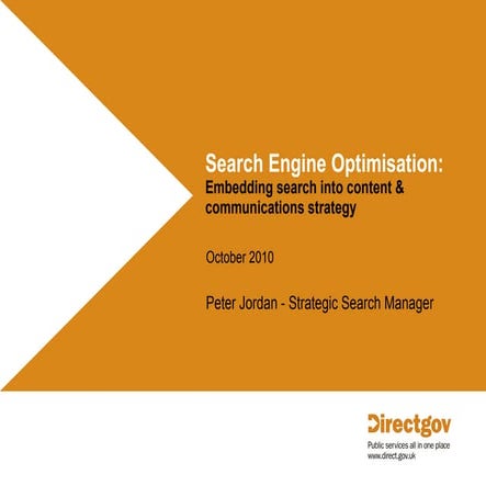 Search engine optimisation: Embedding search into content & communications strategy