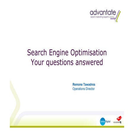 Search Engine Optimisation Your Questions Answered