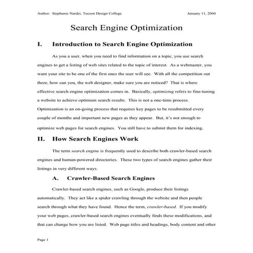 Search Engine Optimization
