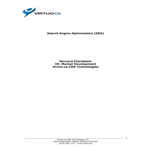 Search Engine Optimization Virtuo.Ca