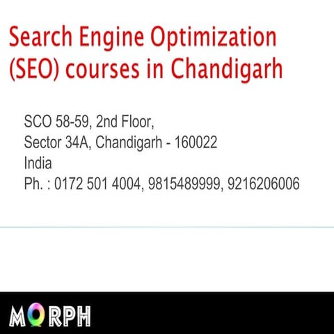 Search engine optimization (seo) courses in chandigarh