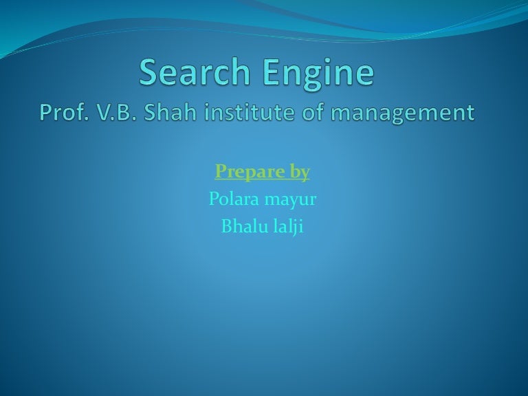 ppt presentation on search engine