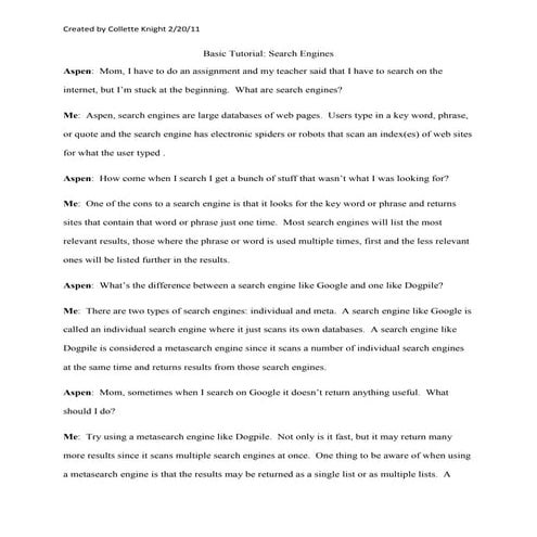 Search Engine Tutorial Script | PDF | Search | Internet