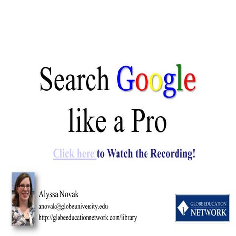 Search Google Like a Pro | PPT