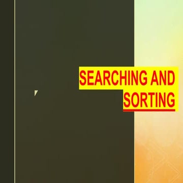 Searching and sorting | PPT