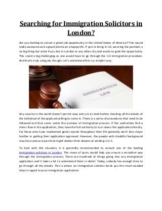 Searching for immigration solicitors in london