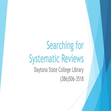 Searching for Systematic reviews