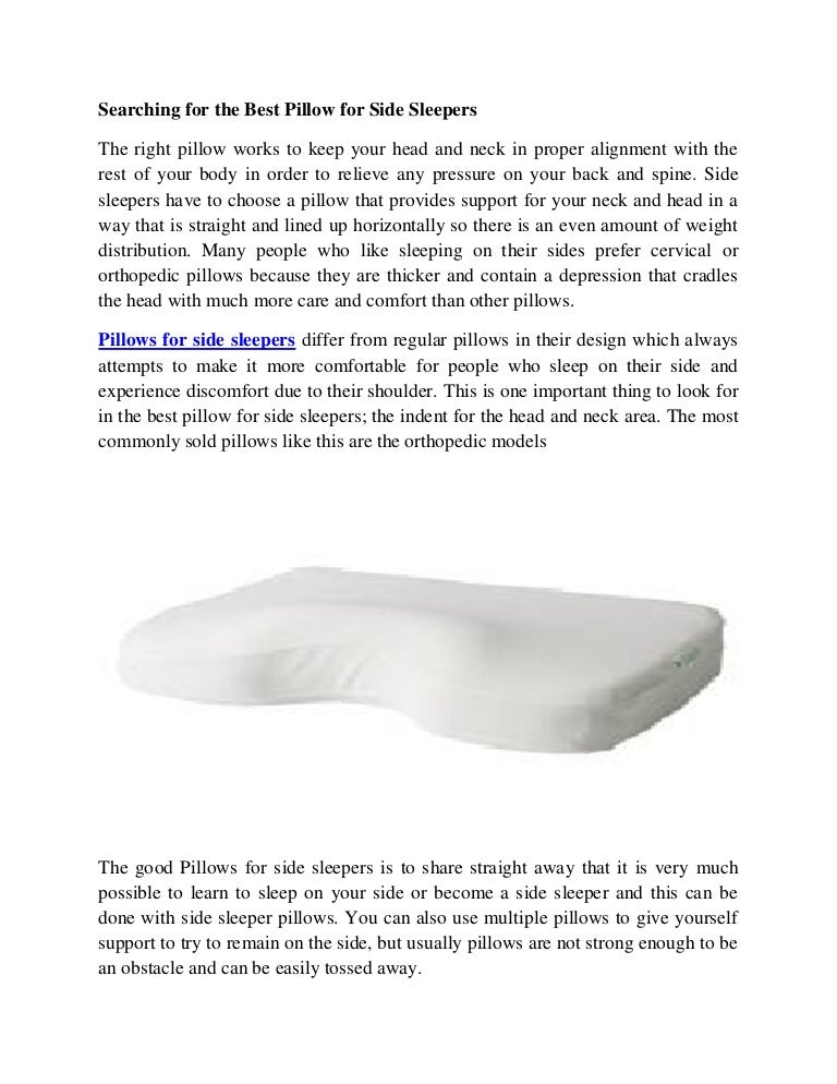 Searching For the best pillow for side sleepers