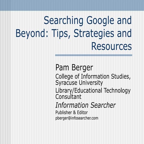 Searching Google And Beyond