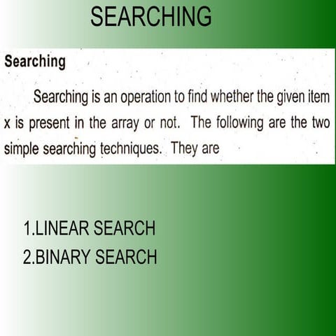 searching linear search and binary search.ppt
