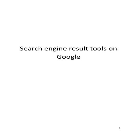 Searching on google report