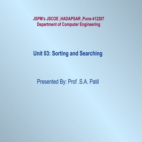 Searching Sorting-SELECTION ,BUBBBLE.ppt