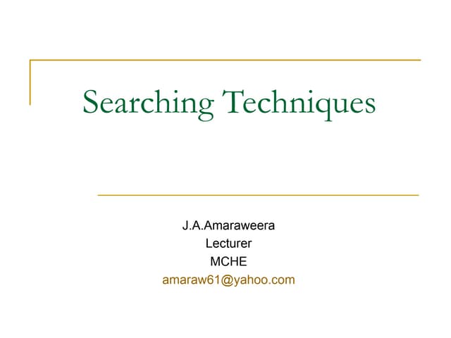 Searching techniques