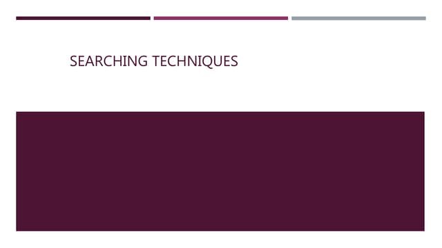 Searching techniques with progrms