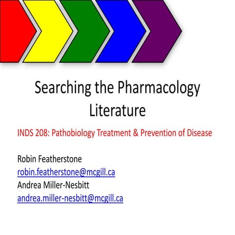 Searching the pharmacology literature
