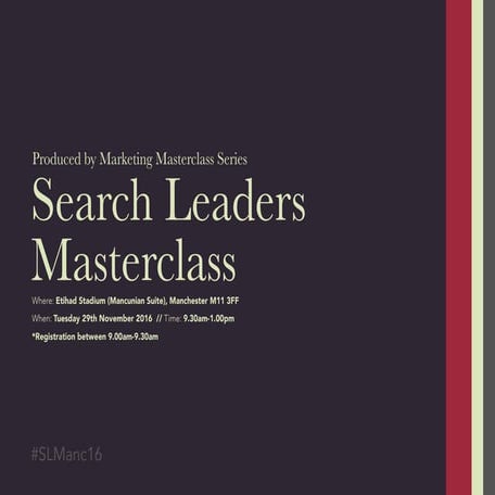 Search Leaders Masterclass, Manchester - 29/11/16 (Official Brochure)
