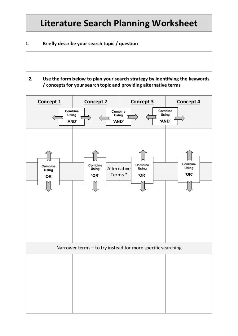 Search Planning Worksheet