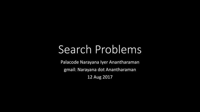 Search problems in Artificial Intelligence