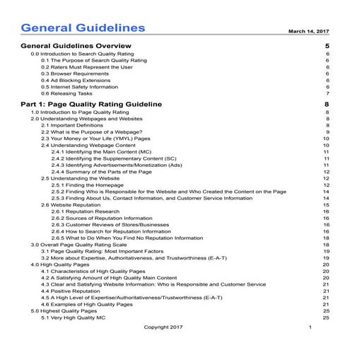Search quality evaluator guidelines - belajar SEO | PDF