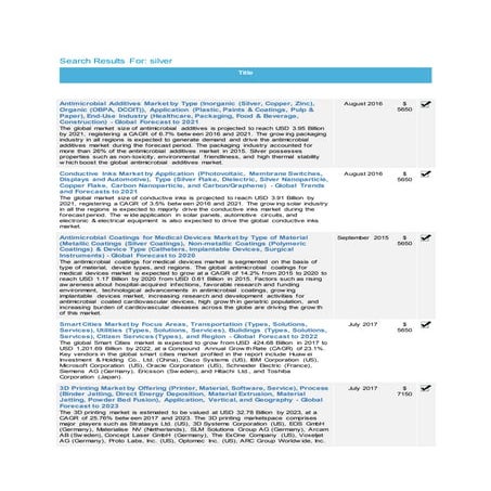 Search results aplications for Silver