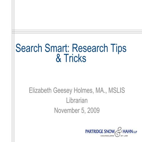 Search smart presentation