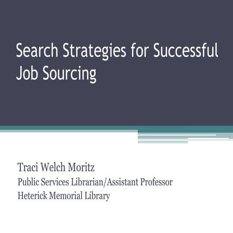 Search strategies for successful job sourcing
