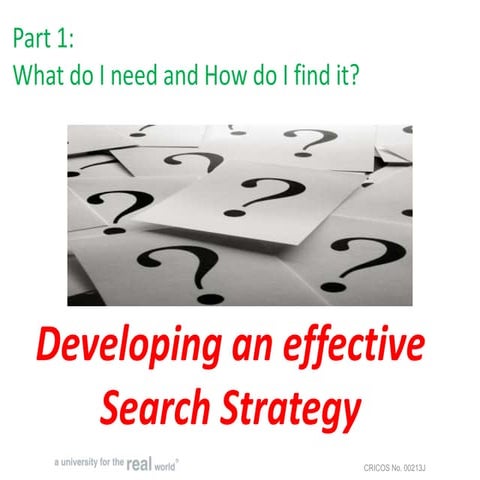 Developing a Search Strategy