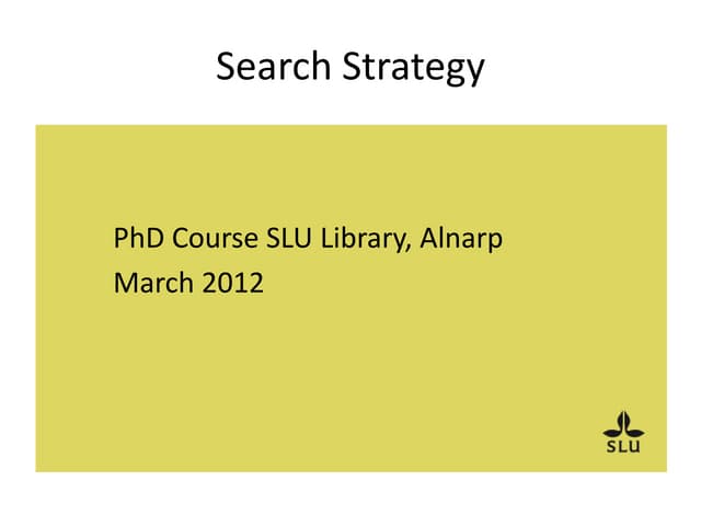 Search strategy