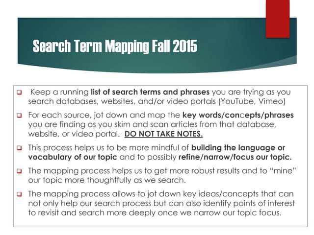 Presearch Search Term Mapping Steps...
