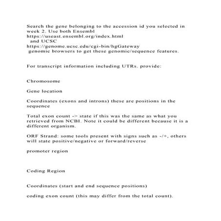 Search the gene belonging to the accession id you selected in week 2.docx