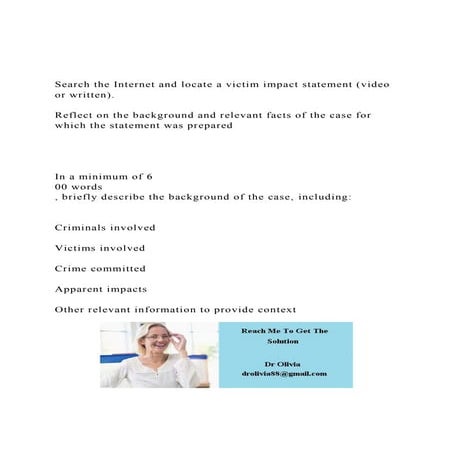 Search the Internet and locate a victim impact statement (vide.docx