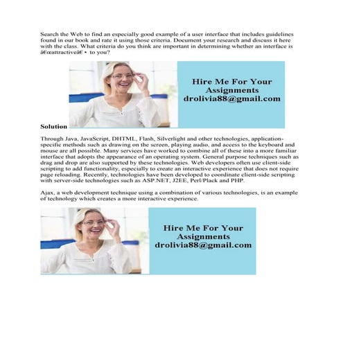 Search the Web to find an especially good example of a user interface.docx