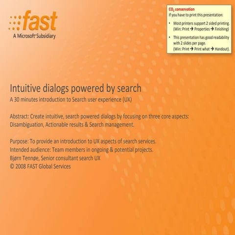 Intuitive dialogs powered by search (in 30 minutes)
