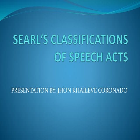 Searl's Classifications of Speech Acts