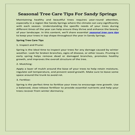 5 Handy Tree Care Tips That You Can Use For Winter | PDF