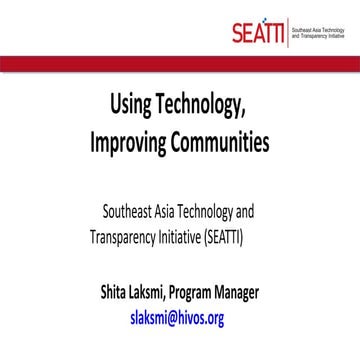 Using Technology, Improving Communities - SEATTI 