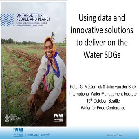 Using data and innovative solutions to deliver on the Water SDGs
