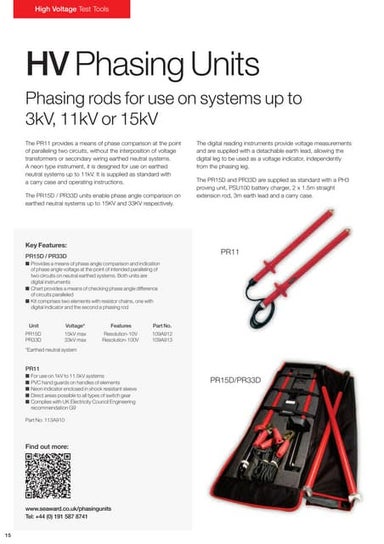 Seaward PR11 High Voltage HV Phasing Unit 11.5kV