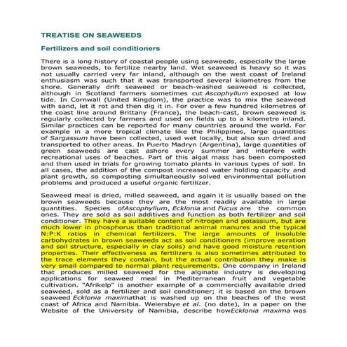 Treatise on seaweeds